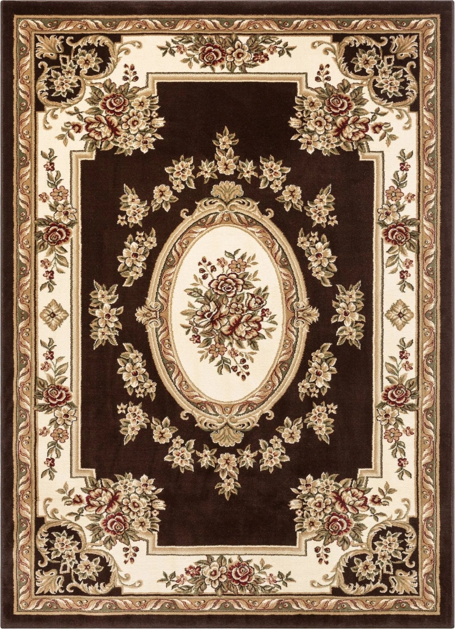 Le Petit Palais Brown Traditional Rug Well Woven