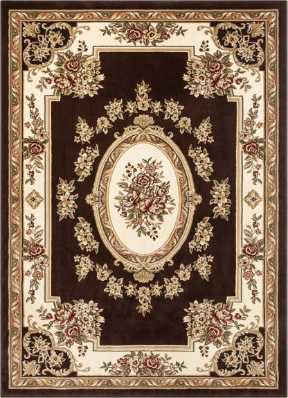 Le Petit Palais Brown Traditional Rug Well Woven