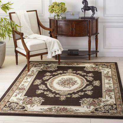 Le Petit Palais Brown Traditional Rug Well Woven