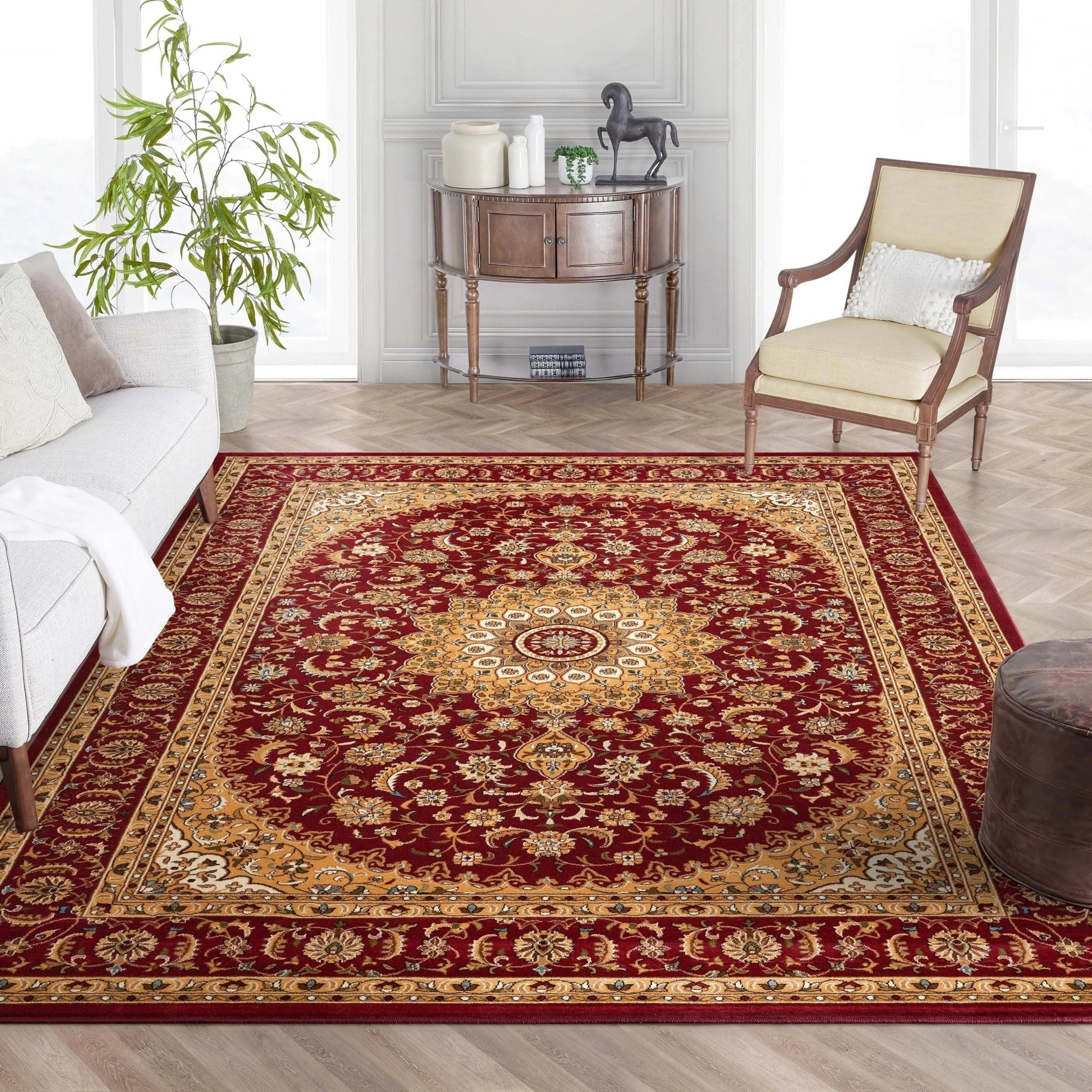Aviva Red Traditional Rug - Well Woven