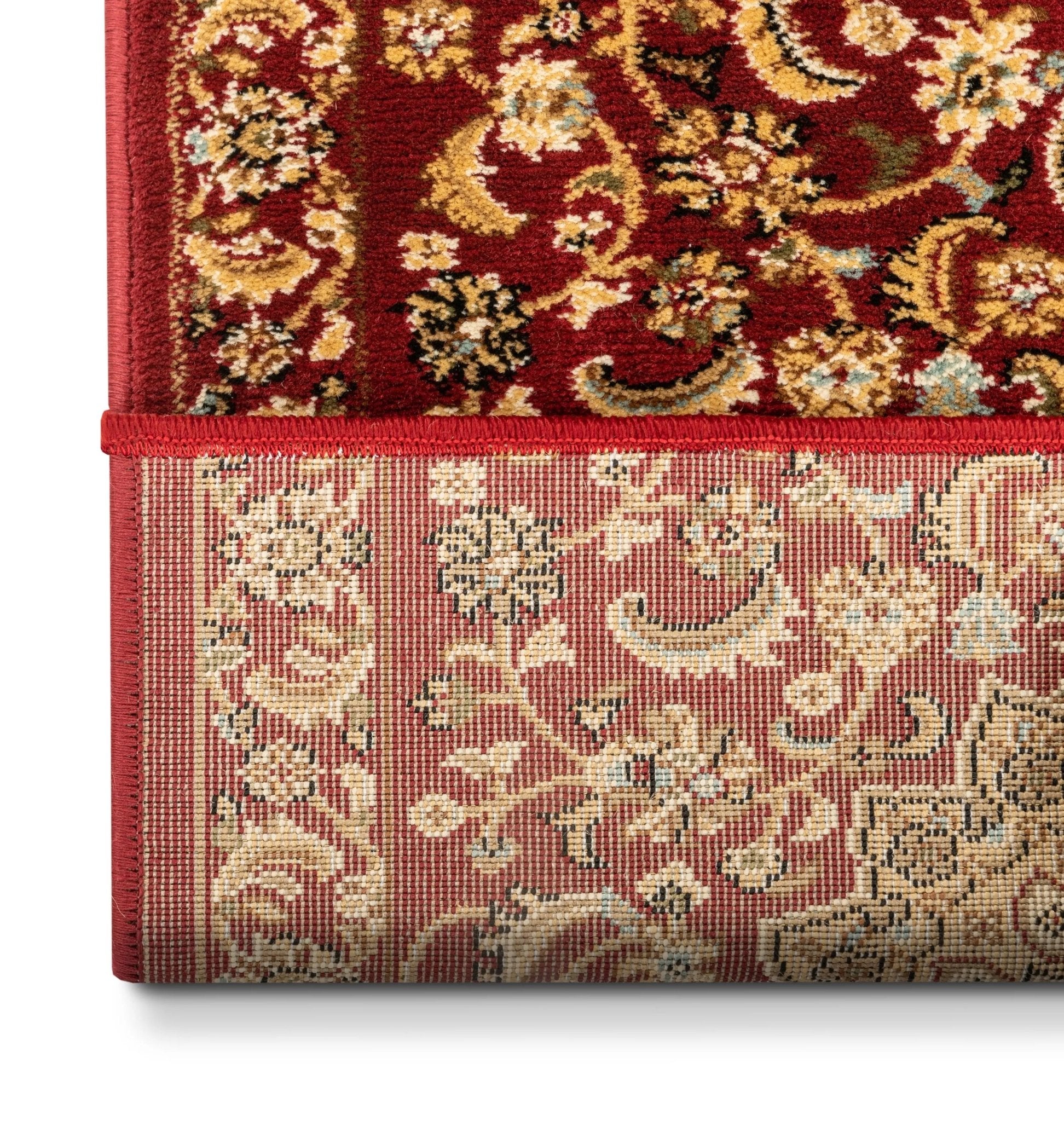 Aviva Custom Size Runner Traditional Red Choose Your Width x Choose Your Length Hallway Runner Rug Well Woven