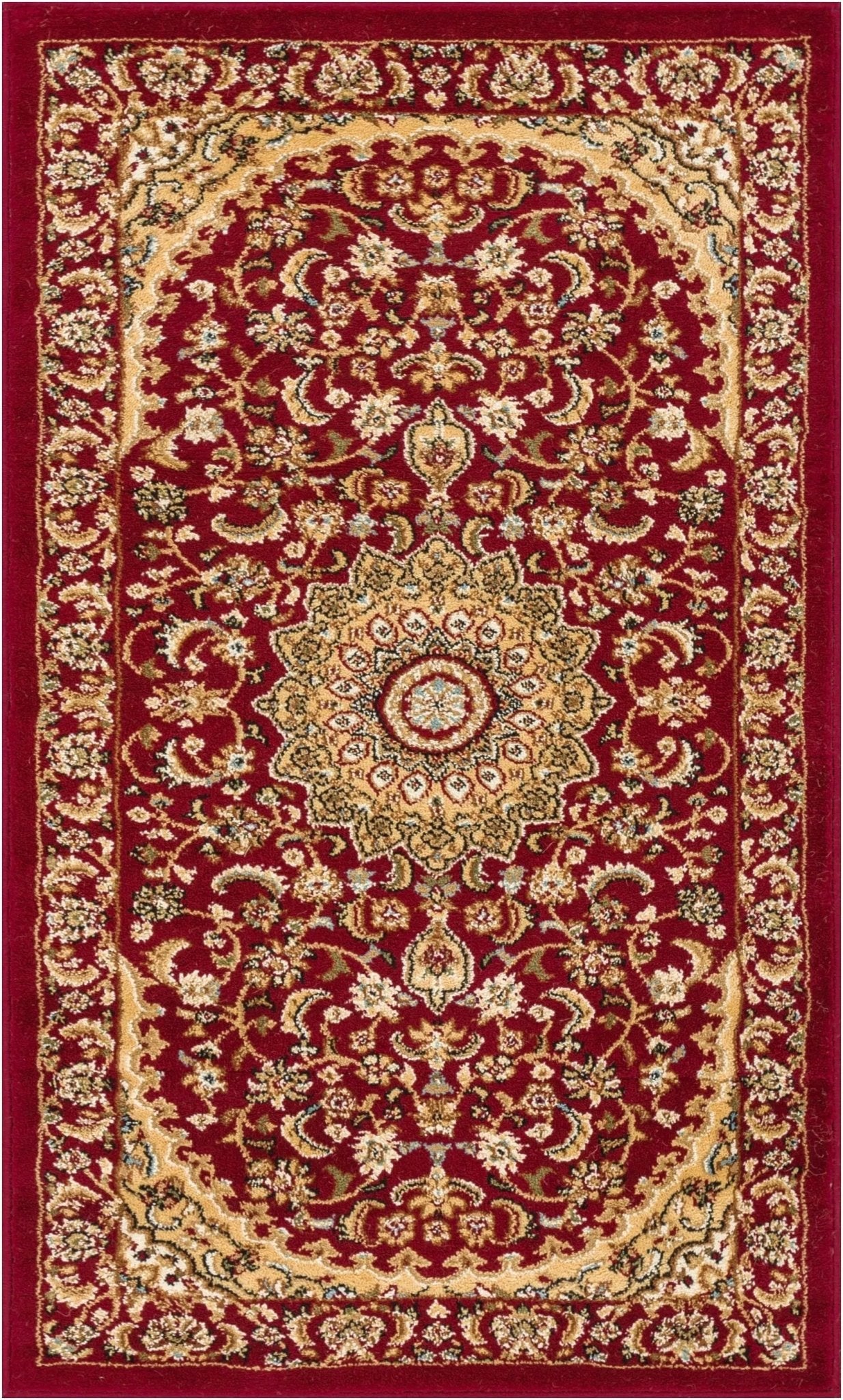 Aviva Red Traditional Rug Well Woven