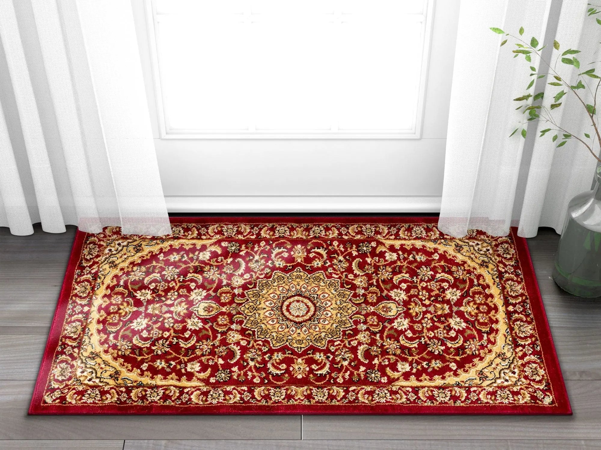 Aviva Red Traditional Rug Well Woven
