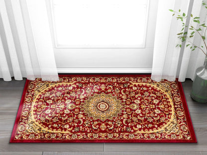 Aviva Red Traditional Rug Well Woven