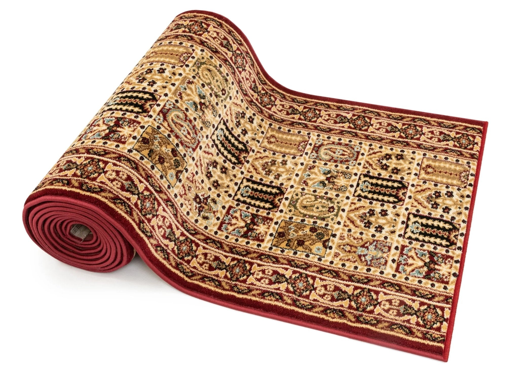 Cordelia Garden Custom Size Runner Traditional Red Choose Your Width x Choose Your Length Hallway Runner Rug Well Woven