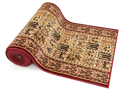 Cordelia Garden Custom Size Runner Traditional Red Choose Your Width x Choose Your Length Hallway Runner Rug Well Woven