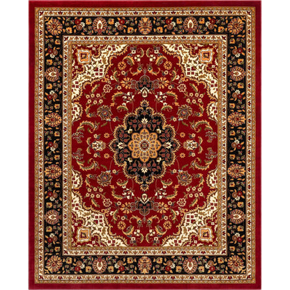Medallion Kashan Red Traditional Rug Well Woven