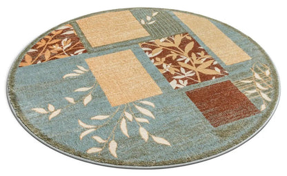 Hannover Light Blue Modern 5'3" Round Rug Well Woven