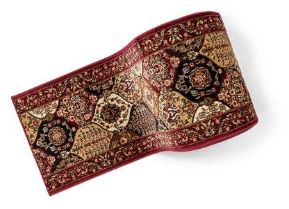 Wentworth Panel Custom Size Runner Traditional Red 27 Inch Wide x Choose Your Length Hallway Runner Rug Well Woven