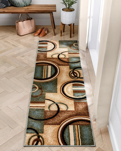 Arcs & Shapes Light Blue Modern Rug Well Woven