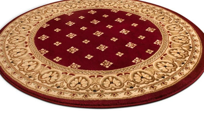 Hudson Terrace Red Traditional Round Rug Well Woven