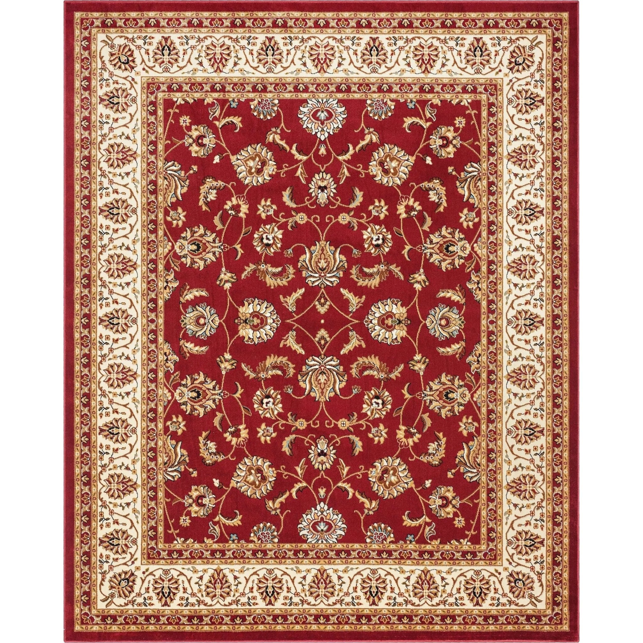Sarouk Red Traditional Rug Well Woven