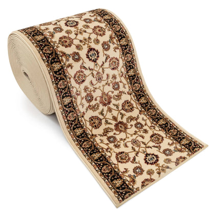 Sarouk Custom Size Runner Traditional Ivory 27 Inch Wide x Choose Your Length Hallway Runner Rug Well Woven