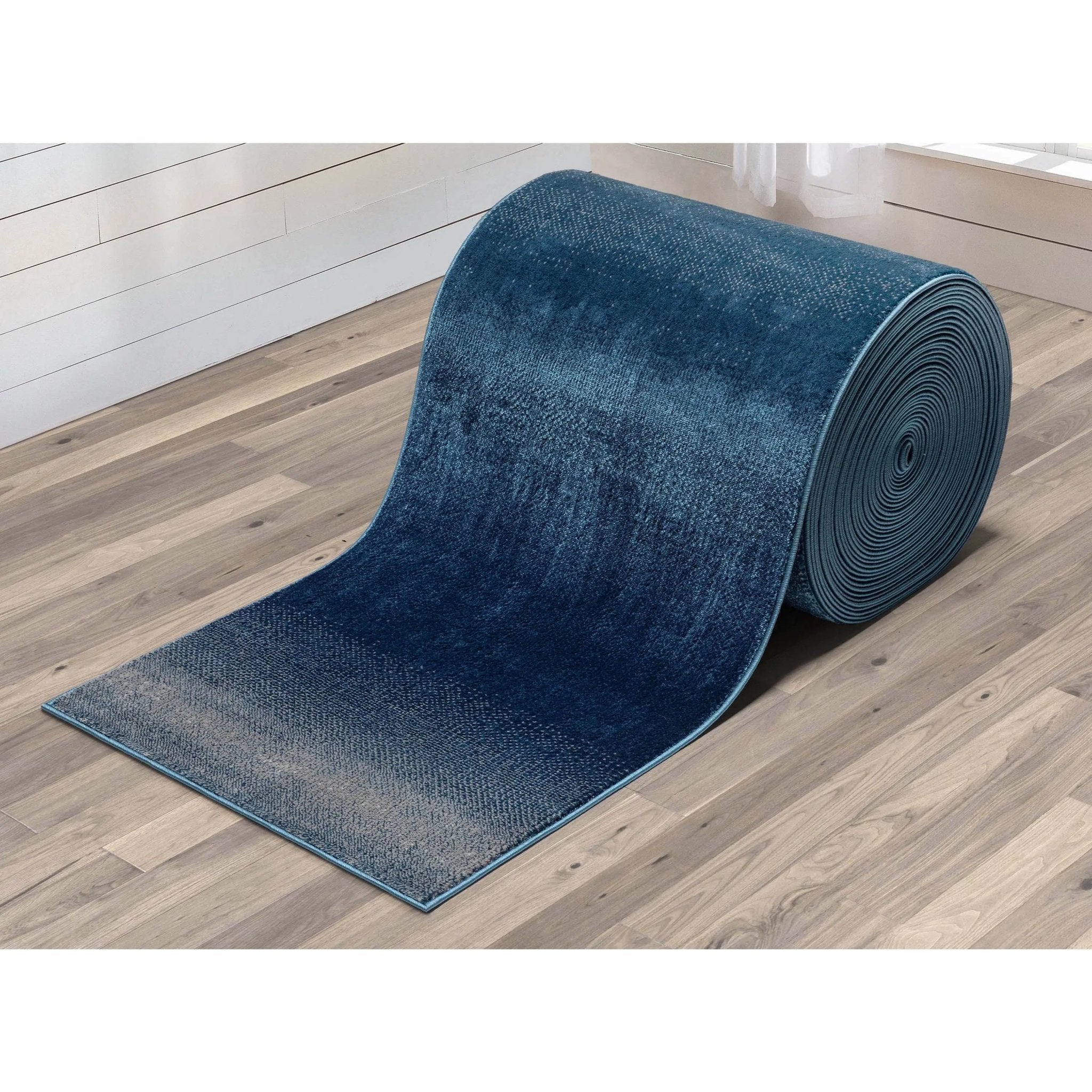 Custom Size Runner Emine Abstract Ombre Modern Blue 27 Inch Wide x Choose Your Length Hallway Runner Rug Well Woven