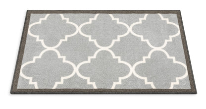 Brooklyn Trellis Grey Modern Non Slip Washable Rug Well Woven