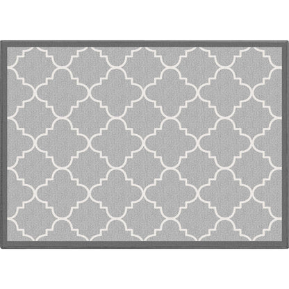 Brooklyn Trellis Grey Modern Flat-Weave Cotton Backing Rug Well Woven