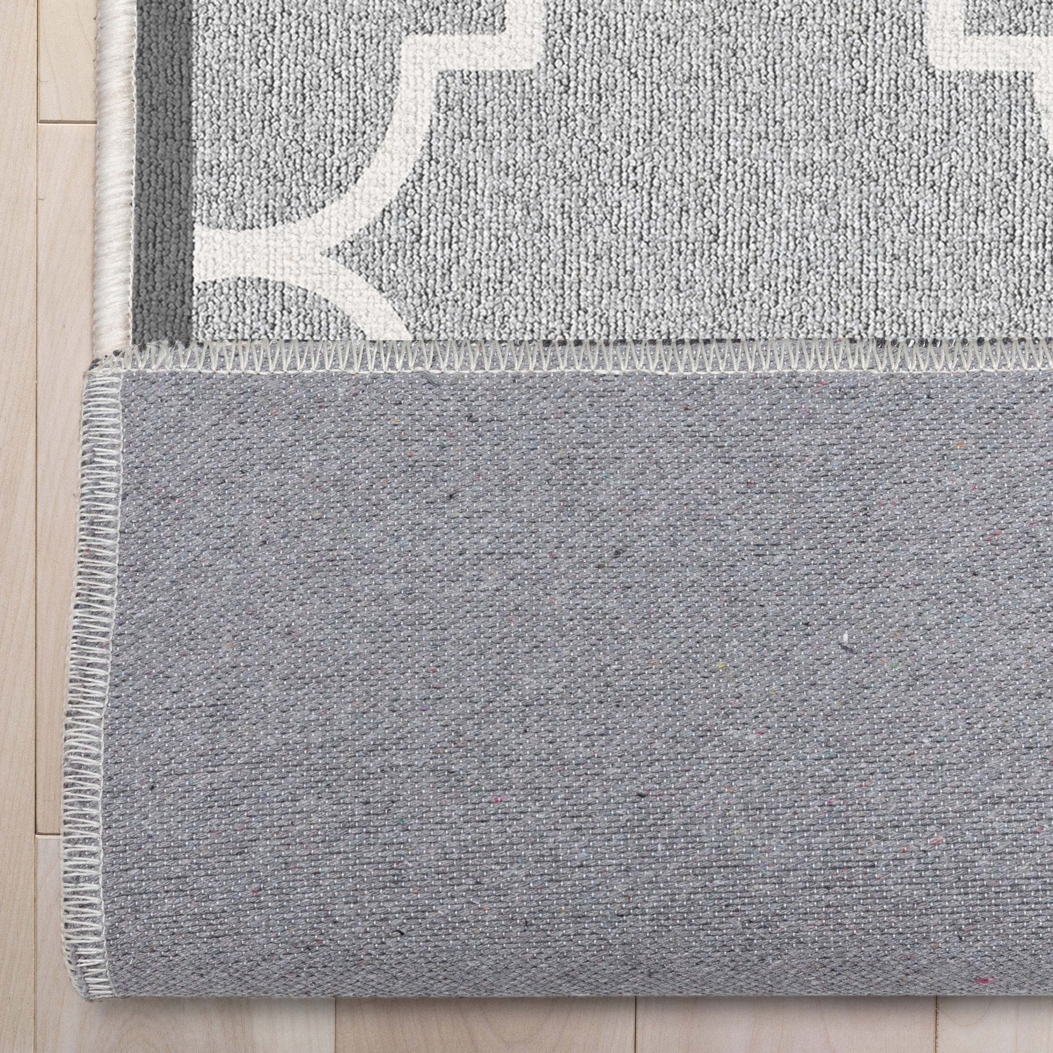 Brooklyn Trellis Grey Custom Size Runner Grey Cotton Backing Choose Your Length Hallway Low Pile Runner Rug Well Woven