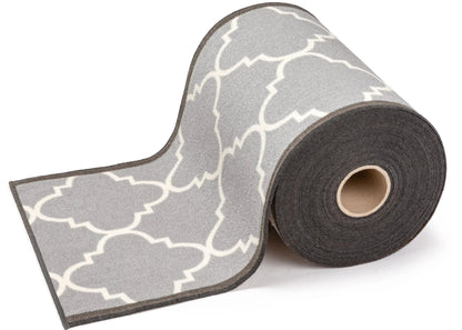 Brooklyn Trellis Custom Size Runner Modern Grey 31 Inch Wide x Choose Your Length Machine Washable Hallway Runner Rug Well Woven