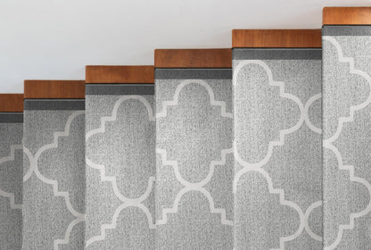 Brooklyn Trellis Grey Custom Size Runner Grey Cotton Backing Choose Your Length Hallway Low Pile Runner Rug Well Woven