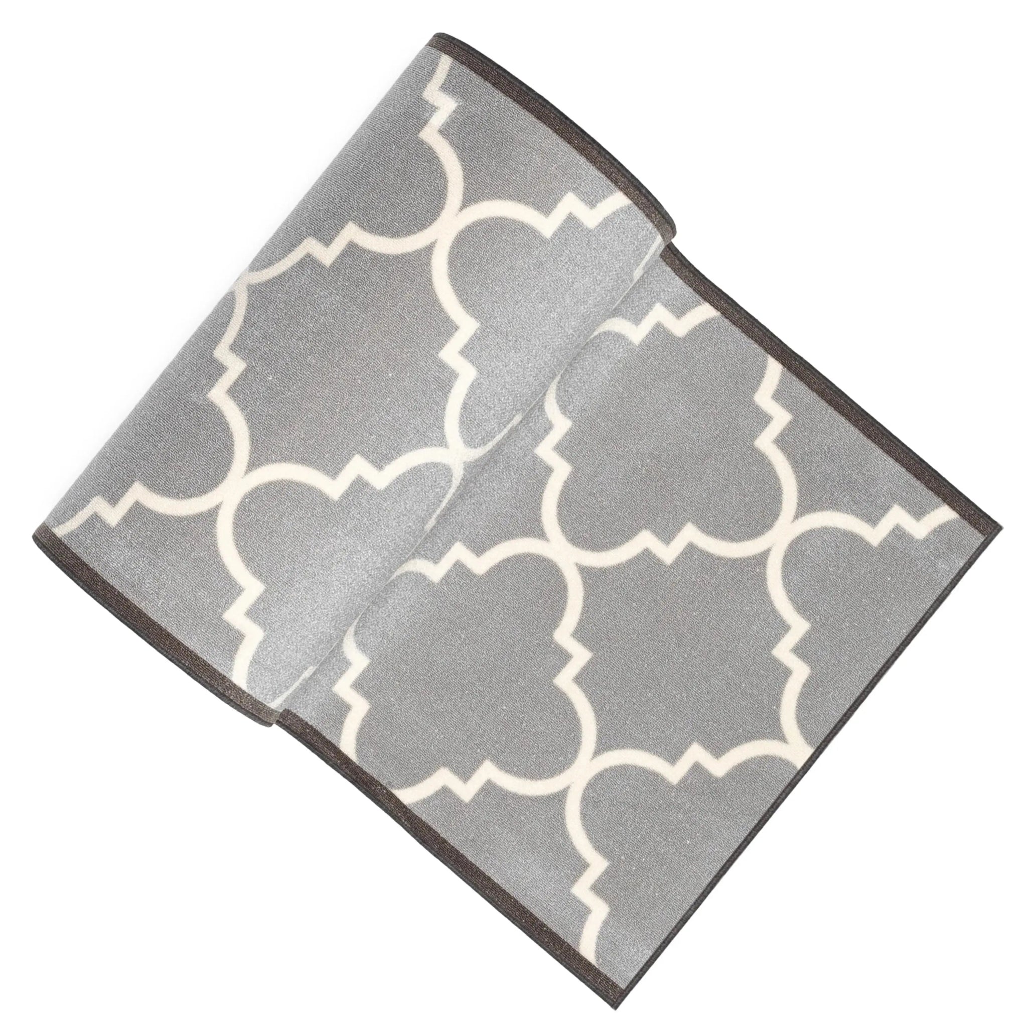 Brooklyn Trellis Custom Size Runner Modern Grey 31 Inch Wide x Choose Your Length Machine Washable Hallway Runner Rug Well Woven