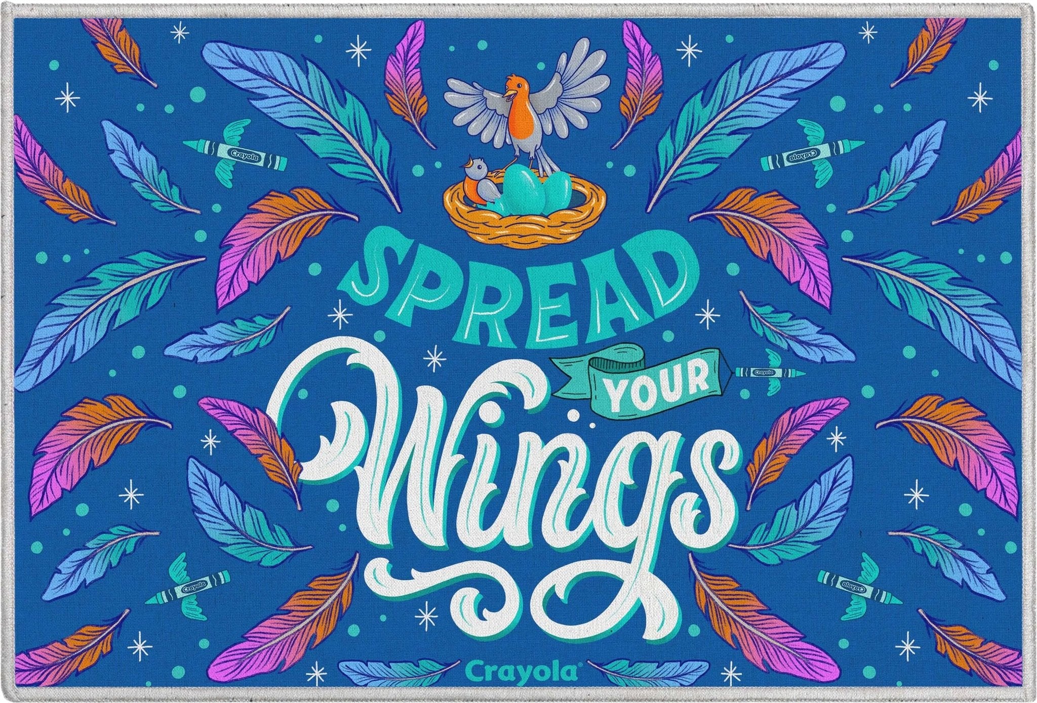 Crayola Spread Your Wings Blue Area Rug By Well Woven Well Woven