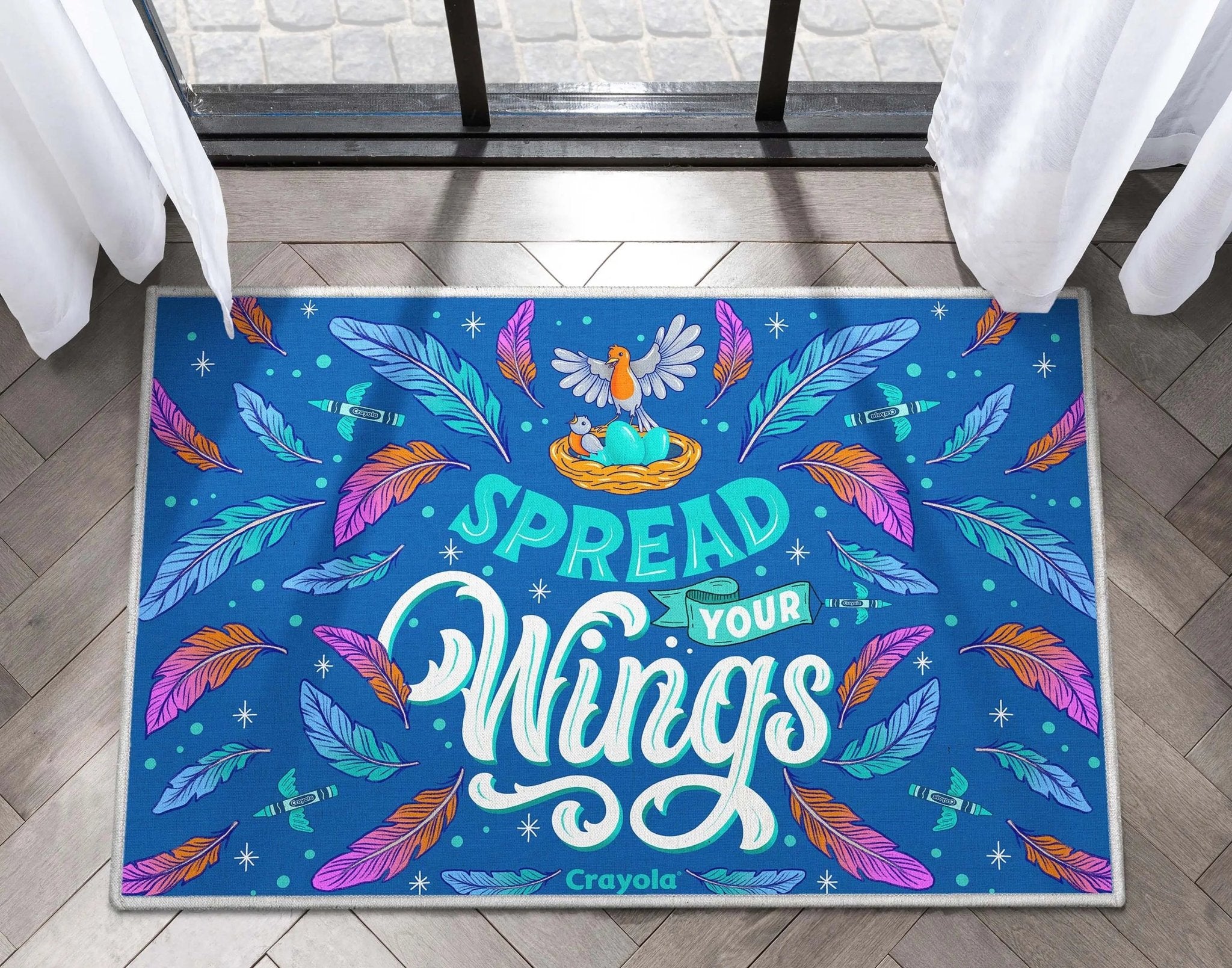 Crayola Spread Your Wings Blue Area Rug By Well Woven Well Woven