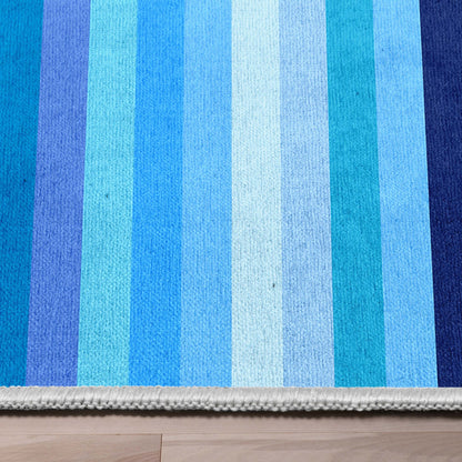 Crayola Stripe Blue Area Rug By Well Woven Well Woven