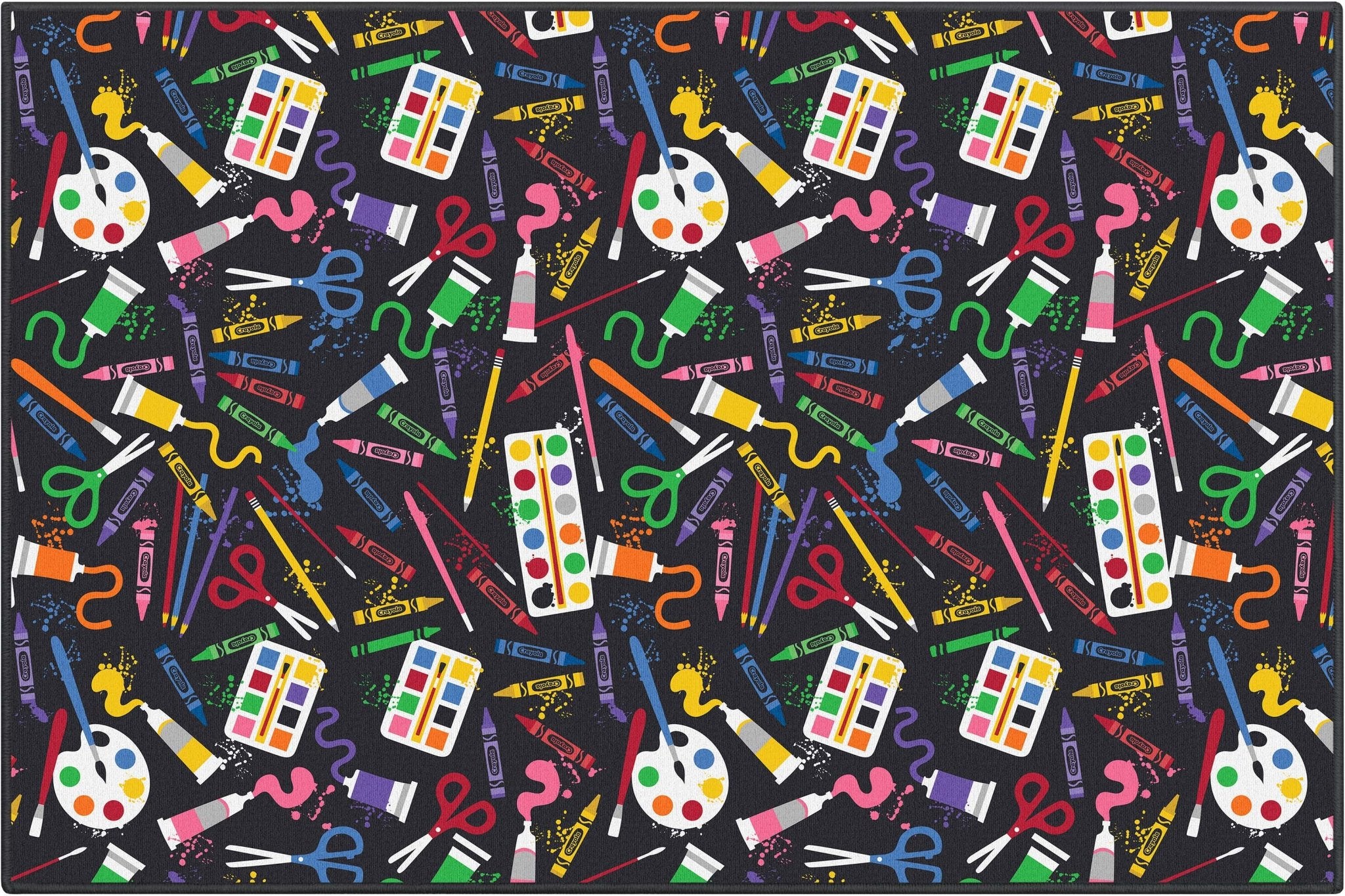 Crayola Art Supplies Black Area Rug By Well Woven Well Woven