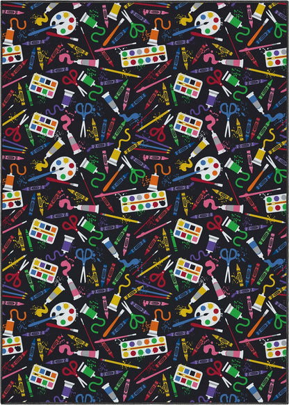 Crayola Art Supplies Black Area Rug By Well Woven Well Woven