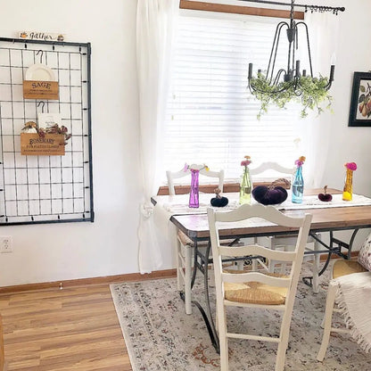 Kian Cream Vintage Panel Distressed Rug Well Woven