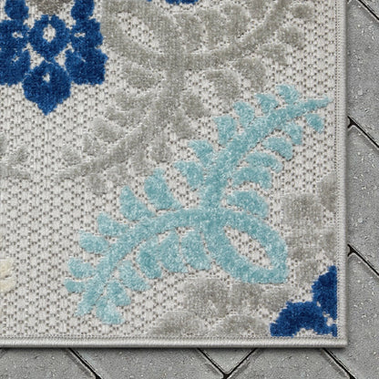 Loewy Modern Geometric Indoor/Outdoor Blue High-Low Rug Well Woven