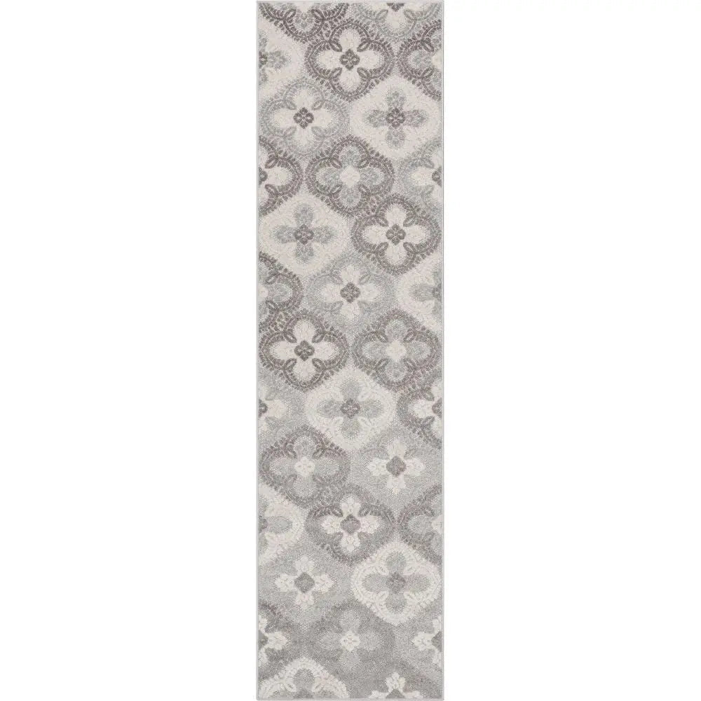 Loewy Modern Geometric Indoor/Outdoor Grey High-Low Rug Well Woven