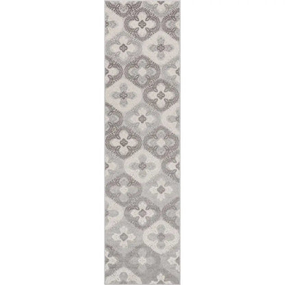 Loewy Modern Geometric Indoor/Outdoor Grey High-Low Rug Well Woven
