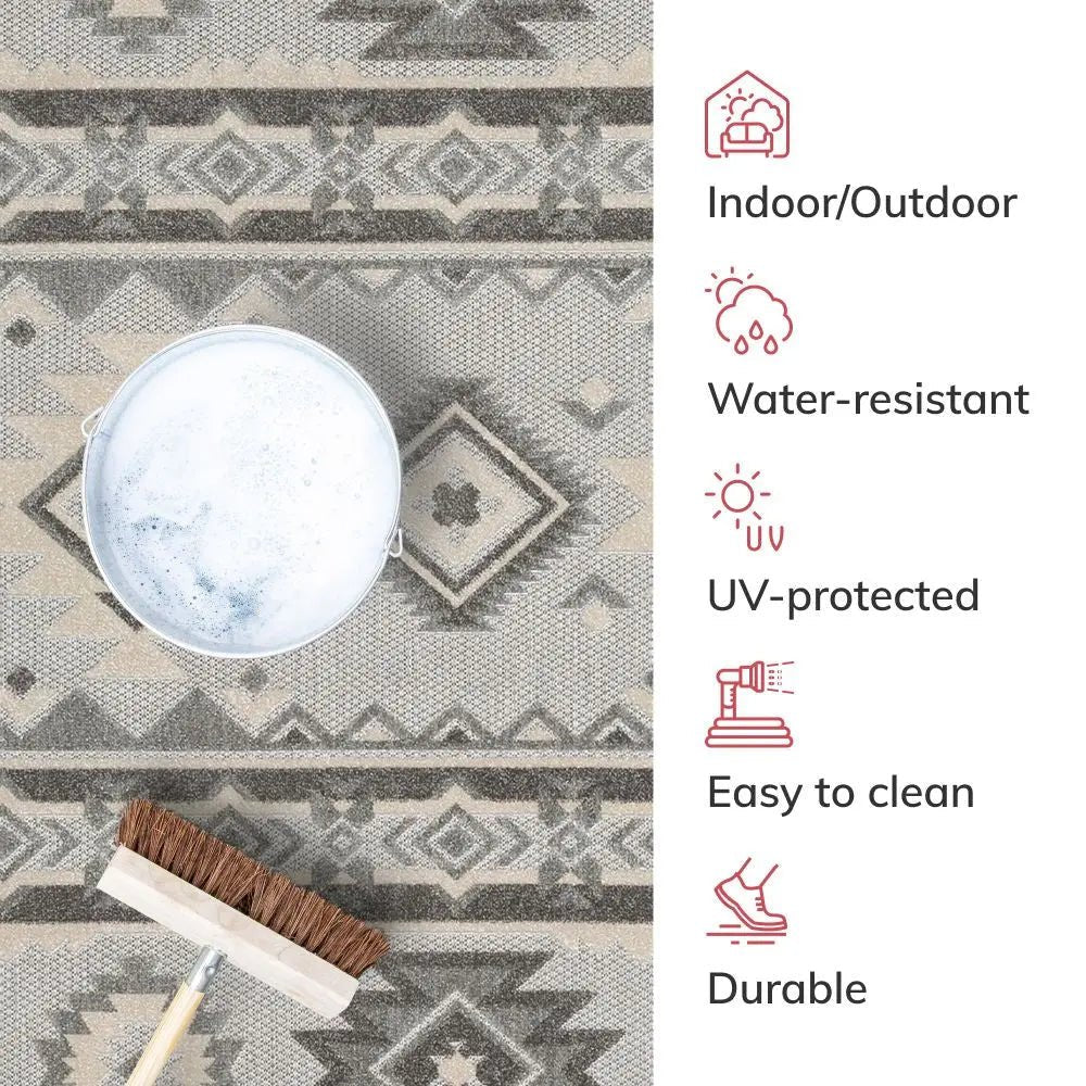 Mamba Grey Modern Indoor Outdoor Rug Well Woven