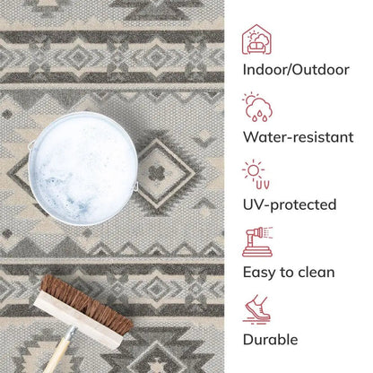 Mamba Grey Modern Indoor Outdoor Rug Well Woven