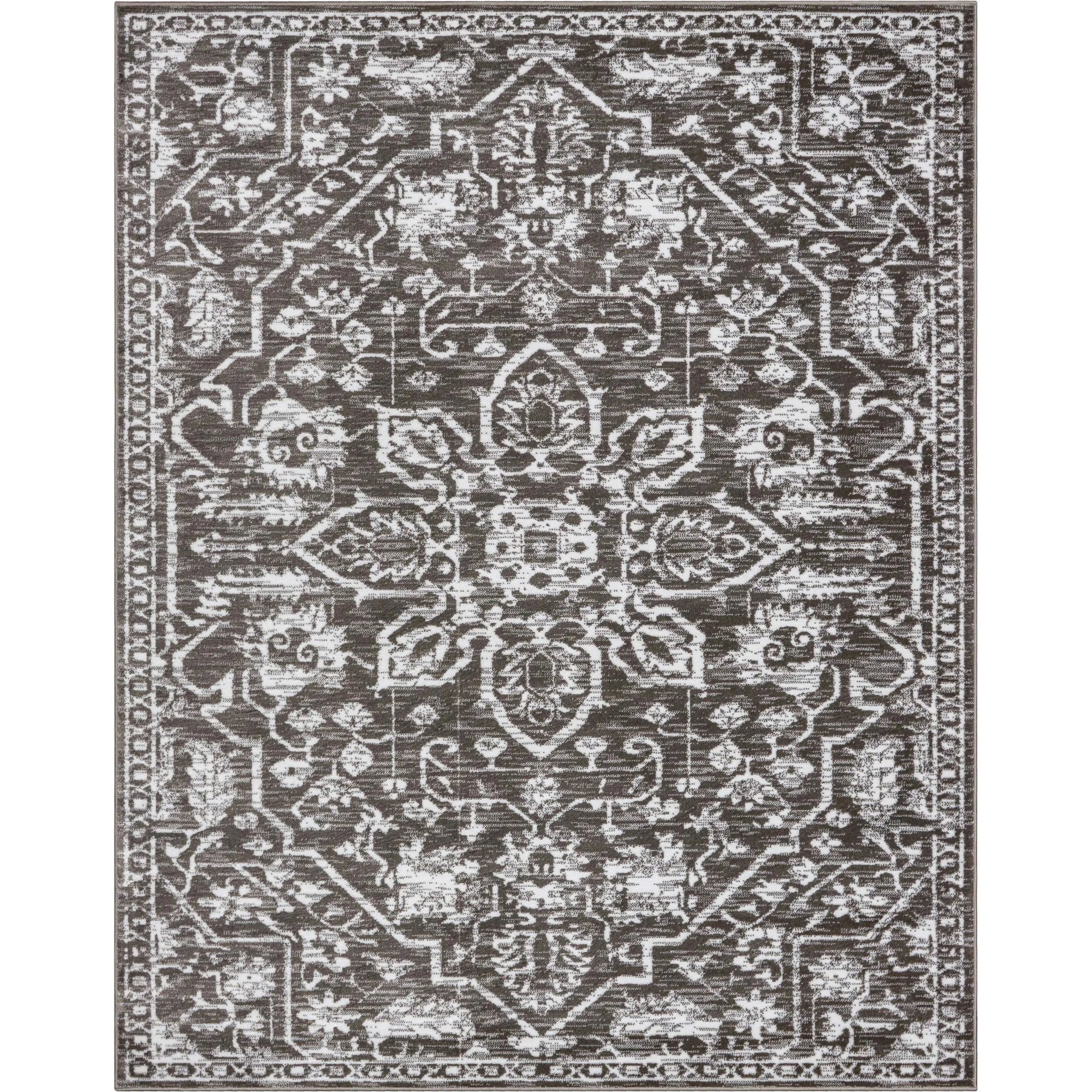 Disa Vintage Medallion Grey Soft Rug By Chill Rugs Well Woven