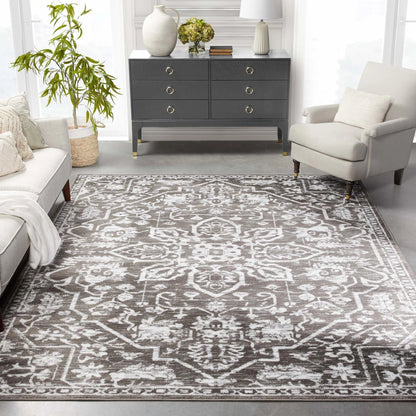 Disa Vintage Medallion Grey Soft Rug By Chill Rugs Well Woven