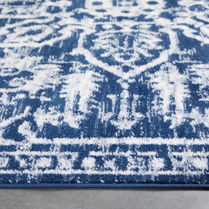 Disa Vintage Medallion Dark Blue Soft Rug By Chill Rugs Well Woven