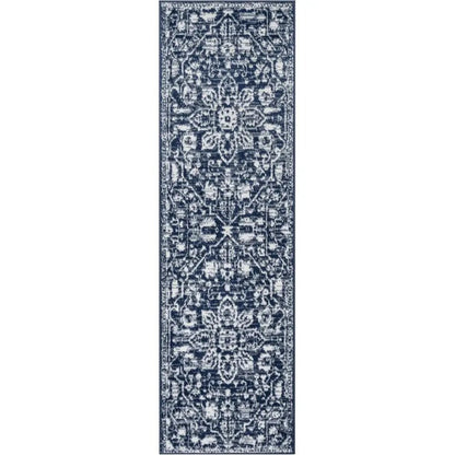 Disa Vintage Medallion Dark Blue Soft Rug By Chill Rugs Well Woven