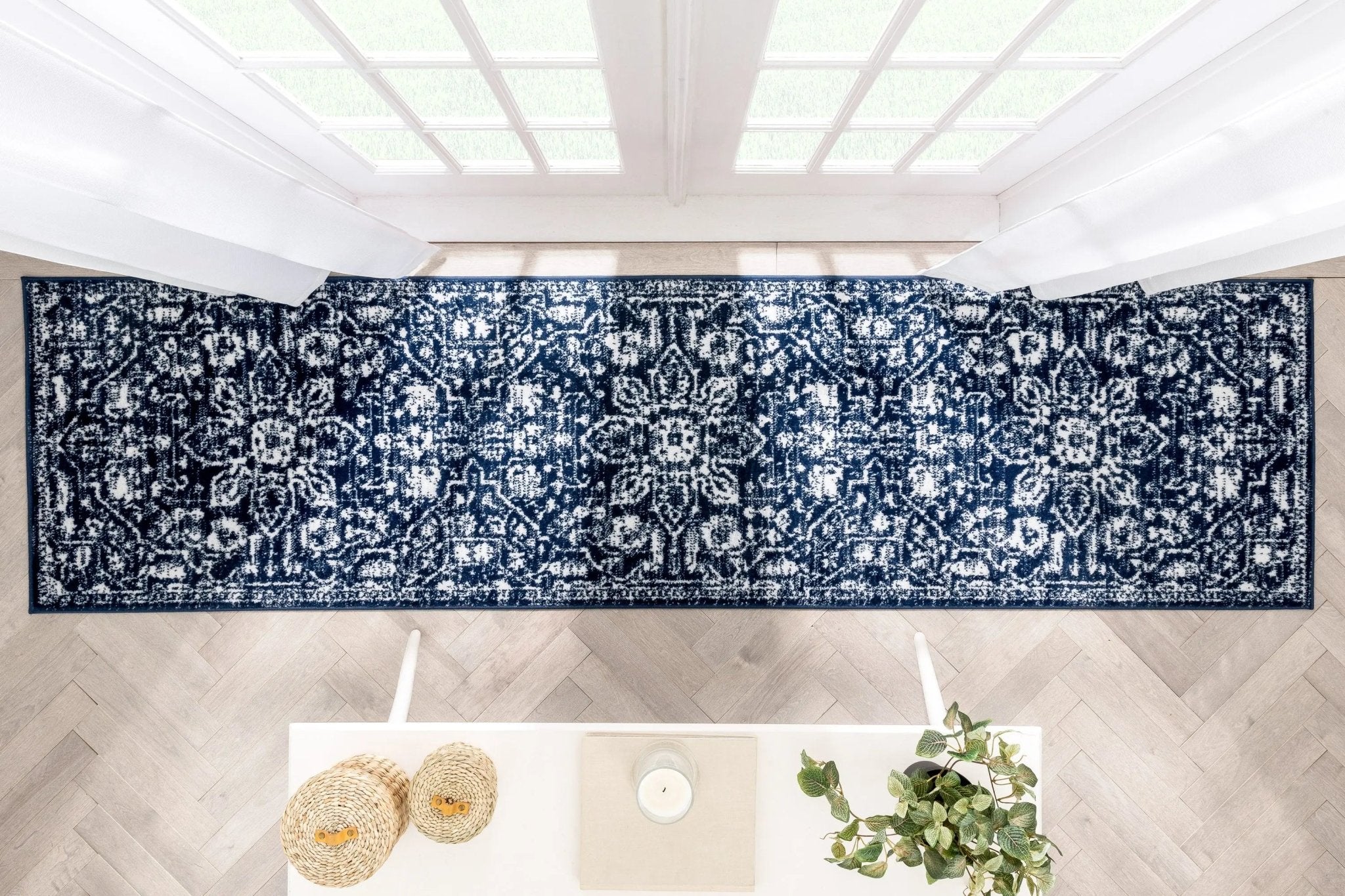 Disa Vintage Medallion Dark Blue Soft Rug By Chill Rugs Well Woven