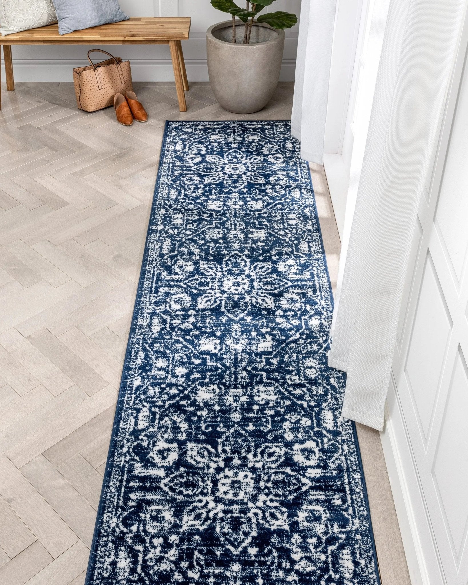 Disa Vintage Medallion Dark Blue Soft Rug By Chill Rugs Well Woven