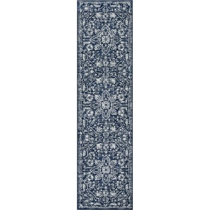 Disa Vintage Medallion Dark Blue Soft Rug By Chill Rugs Well Woven