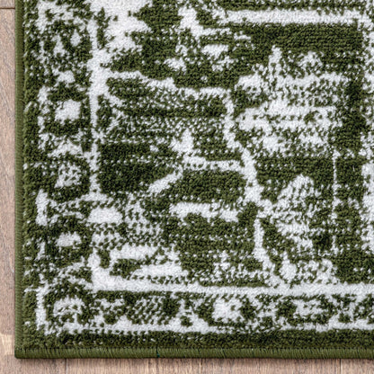 Disa Vintage Medallion Green Soft Rug By Chill Rugs Well Woven