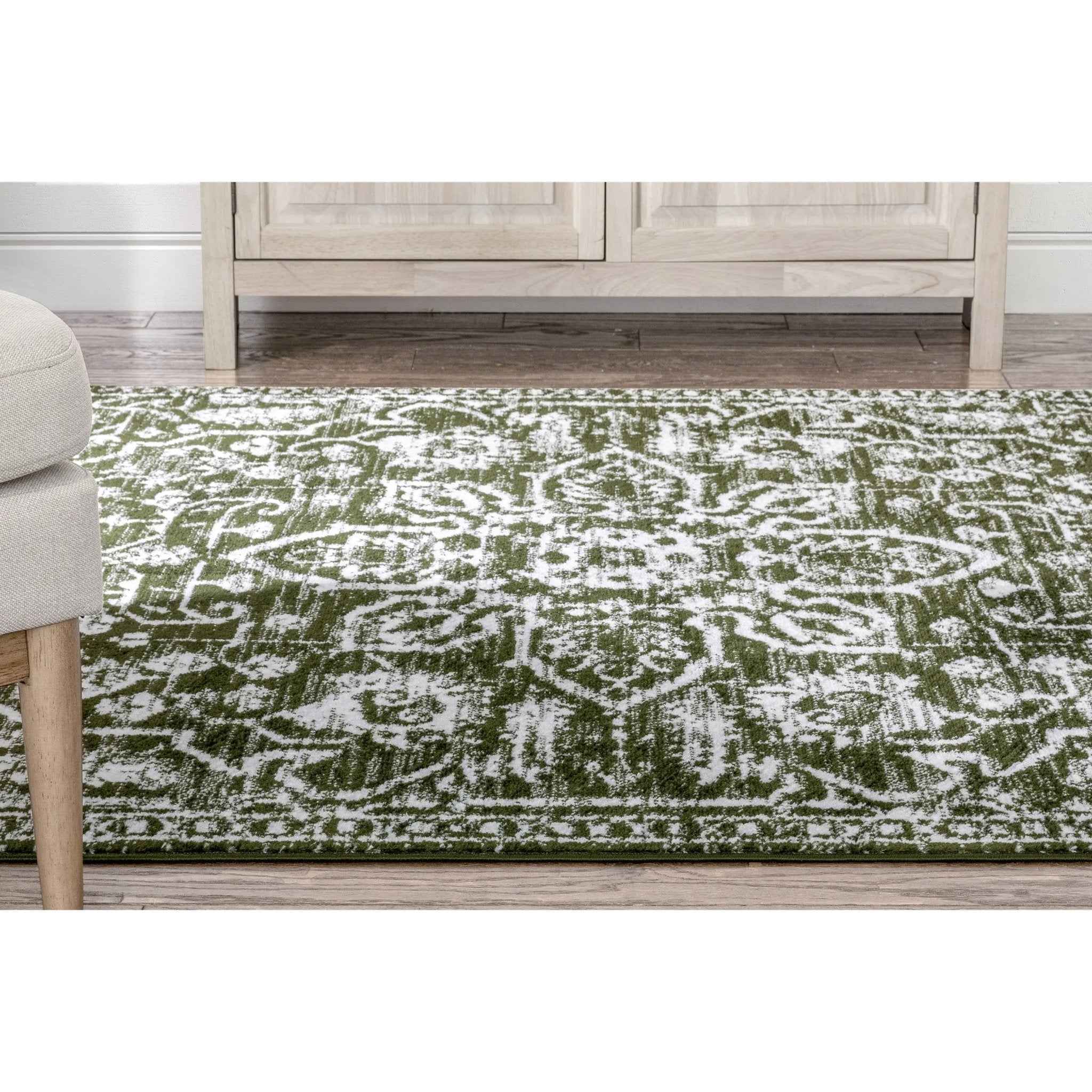 Disa Vintage Medallion Green Soft Rug By Chill Rugs Well Woven