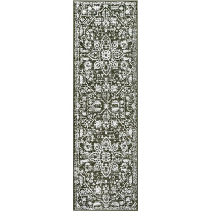 Disa Vintage Medallion Green Soft Rug By Chill Rugs Well Woven