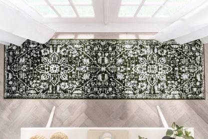 Disa Vintage Medallion Green Soft Rug By Chill Rugs Well Woven