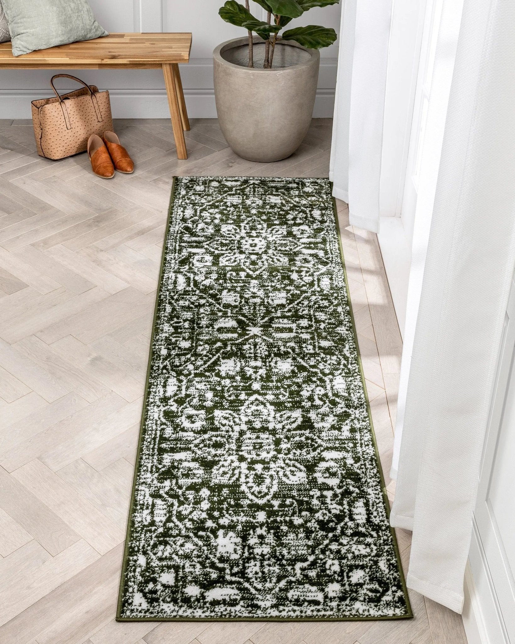 Disa Vintage Medallion Green Soft Rug By Chill Rugs Well Woven