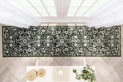 Disa Vintage Medallion Green Soft Rug By Chill Rugs Well Woven