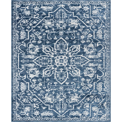Disa Vintage Medallion Light Blue Soft Rug By Chill Rugs Well Woven
