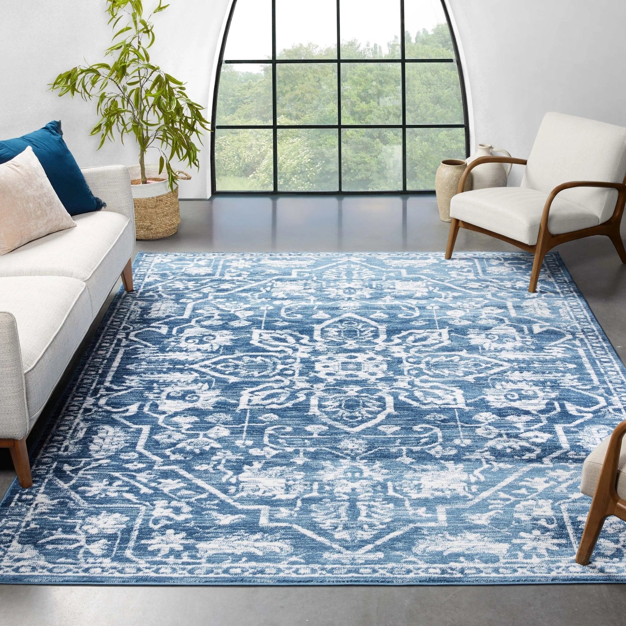 Disa Vintage Medallion Light Blue Soft Rug By Chill Rugs Well Woven